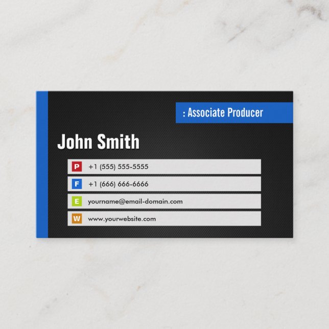 Associate Producer - Stylish Theme QR Code Business Card (Front)
