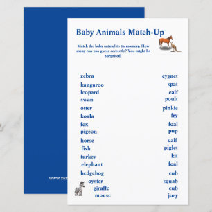 Assorted Animals Themed Match-Up Game