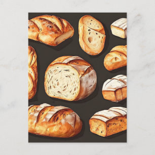 Assorted Artisan Bread Loaves Postcard
