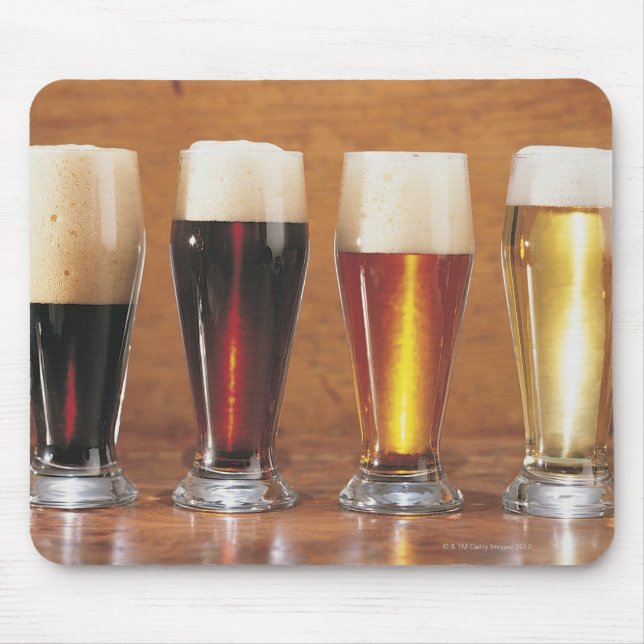 Assorted beers and ales mouse pad (Front)