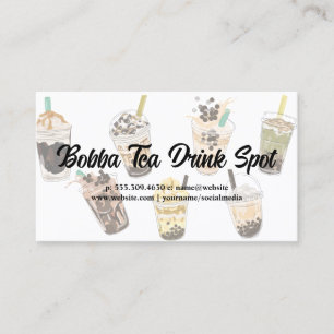 Assorted Bubble Milk Tea Drinks Business Card