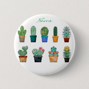 Assorted Cactus Plants Thunder_Cove 2 Inch Round Button