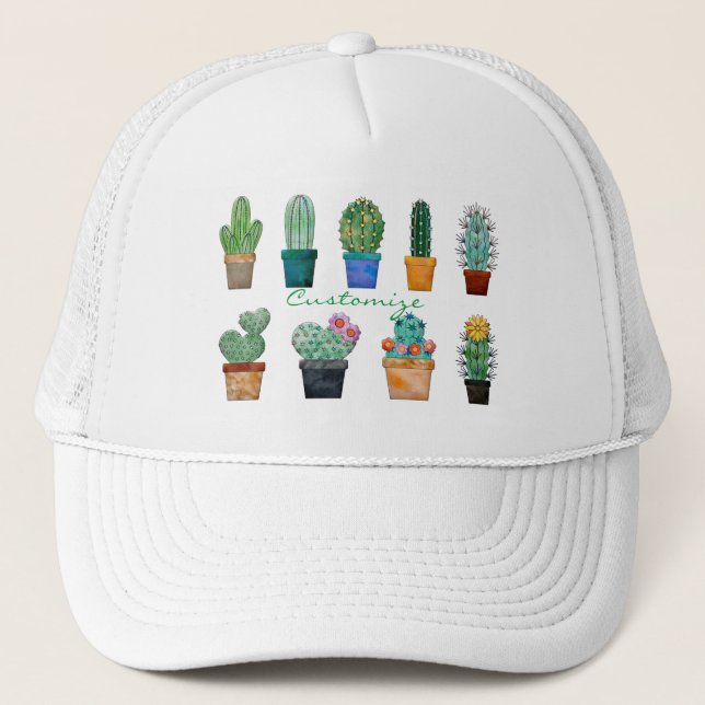 Assorted Cactus Plants Thunder_Cove Trucker Hat (Front)