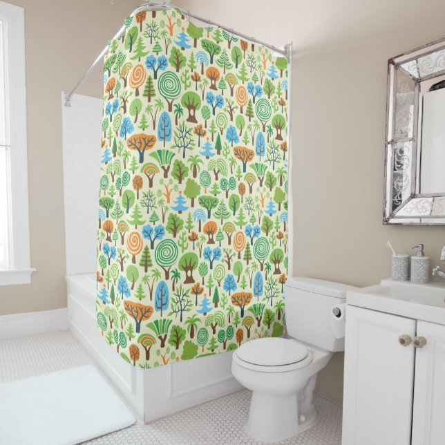Assorted Cartoon Trees Illustration Pattern (In Situ)