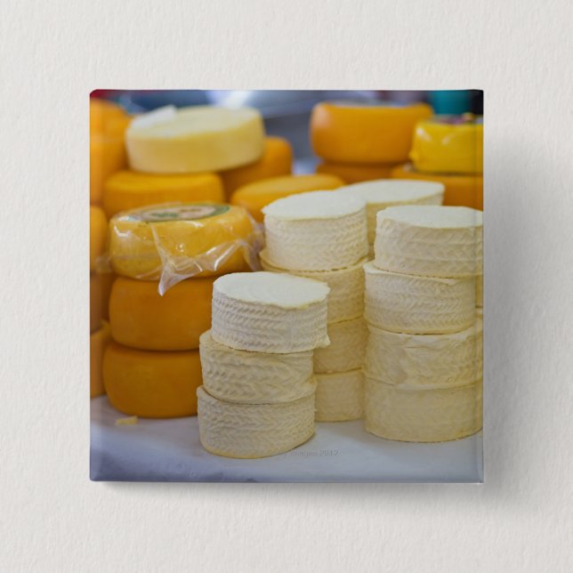 Assorted cheeses 2 inch square button (Front)