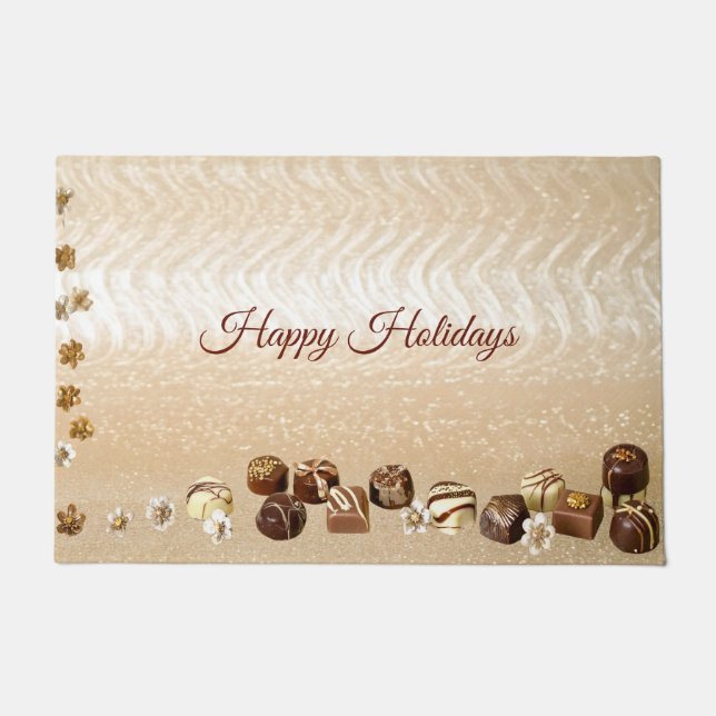 Assorted Chocolates with Flowers Doormat (Front)