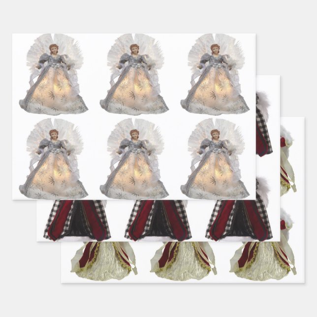Assorted Christmas Angel Wrapping Paper (Set)