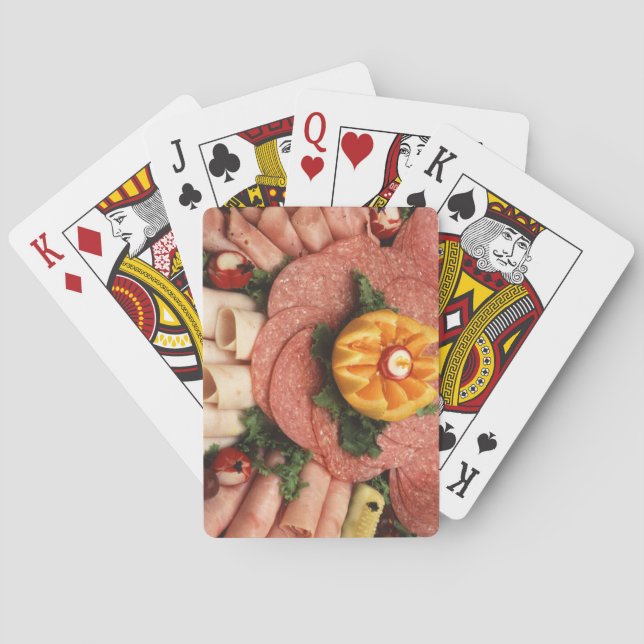Assorted cold meats playing cards (Back)