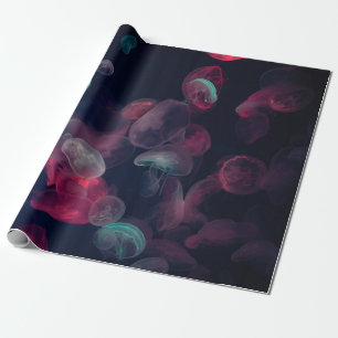 ASSORTED-COLOR JELLYFISH PAINTING WRAPPING PAPER