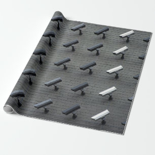 Assorted-color security cameras wrapping paper