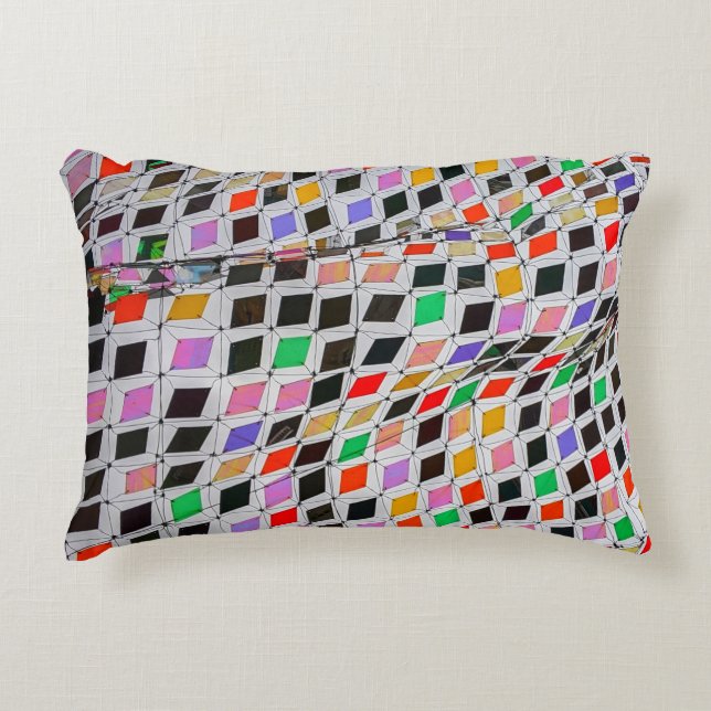 Assorted-color textiles accent pillow (Front)