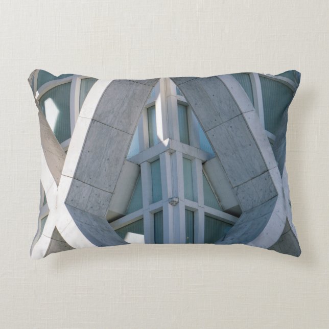 Assorted-colour abstract illustration accent pillow (Front)