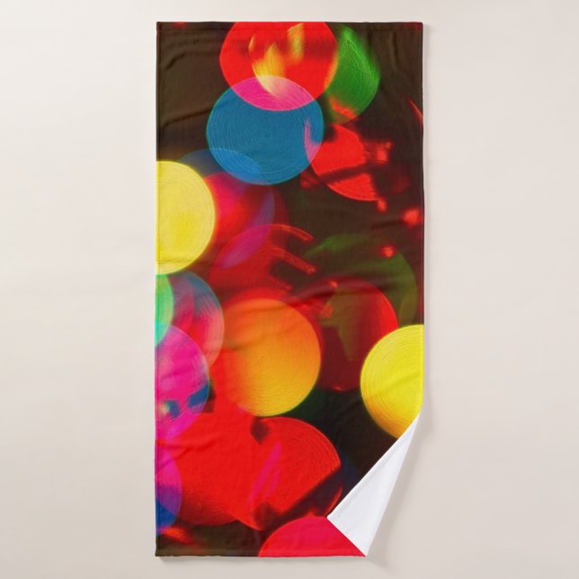 Assorted-colour bokeh lights bath towel (Bath Towel)