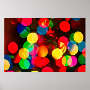 Assorted-colour bokeh lights poster