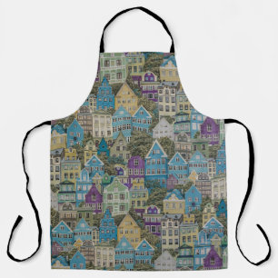 Assorted-colour buildings painting apron