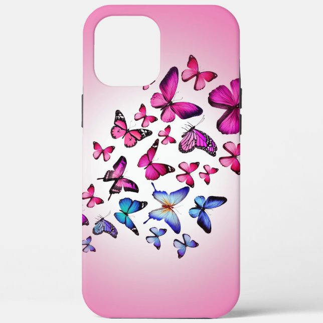 assorted-colour butterfly, flying, colourful Case-Mate iPhone case (Back)