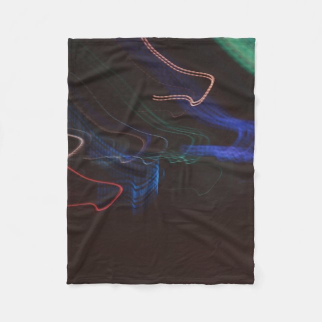 Assorted-colour LED lights illustration Fleece Blanket (Front)
