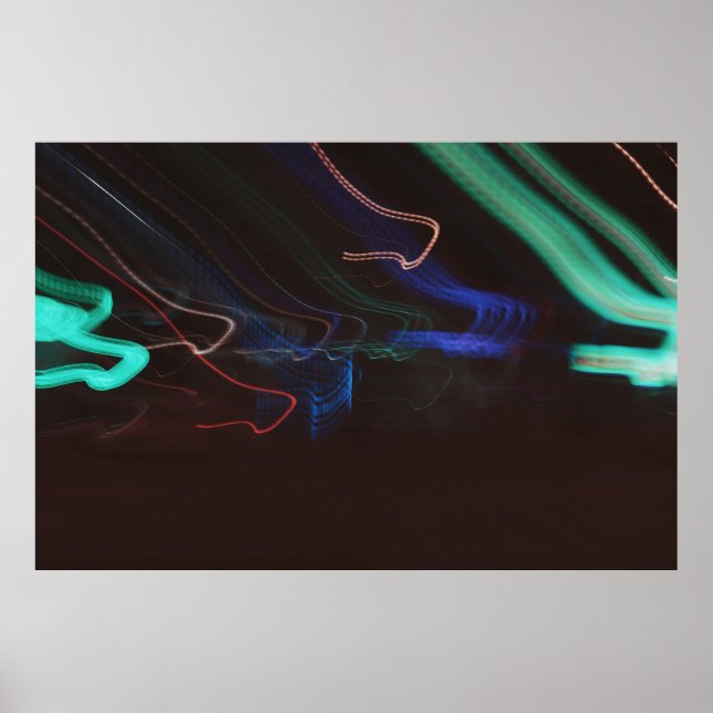 Assorted-colour LED lights illustration Poster (Front)