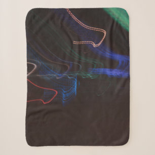 Assorted-colour LED lights illustration Sherpa Blanket