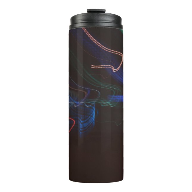 Assorted-colour LED lights illustration Thermal Tumbler (Front)