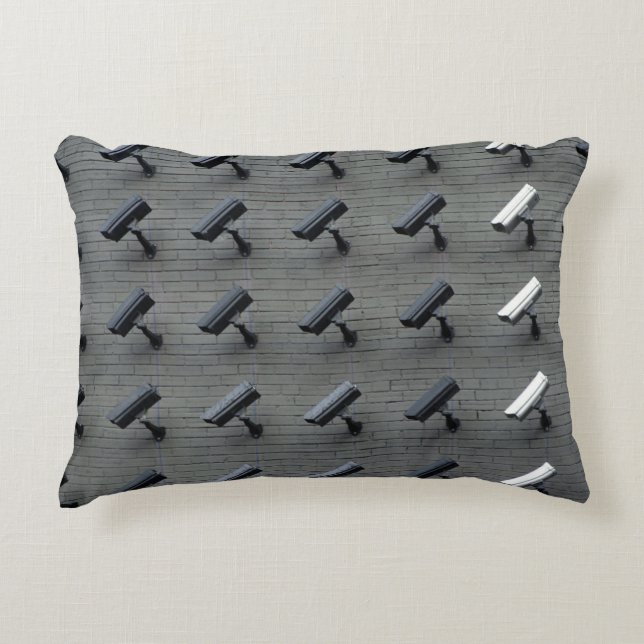 Assorted-colour security cameras accent pillow (Front)