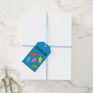 Assorted Colourful Popsicle Pattern   Add Your Nam Gift Tags