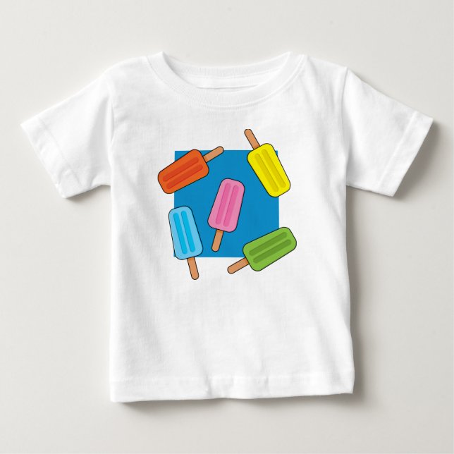 Assorted Colourful Popsicles Pattern Baby T-Shirt (Front)