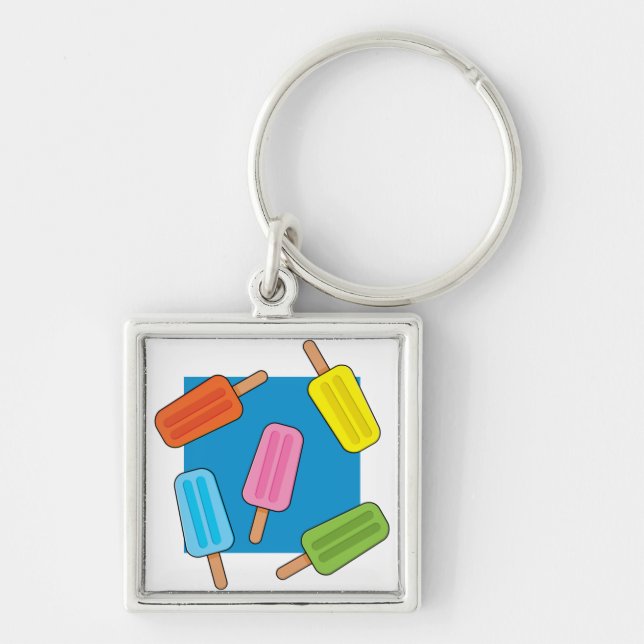 Assorted Colourful Popsicles Pattern Keychain (Front)