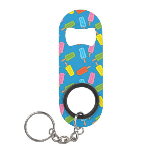 Assorted Colourful Popsicles Pattern Keychain Bottle Opener