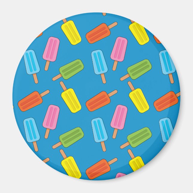 Assorted Colourful Popsicles Pattern Magnet (Front)