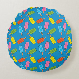 Assorted Colourful Popsicles Pattern Round Pillow