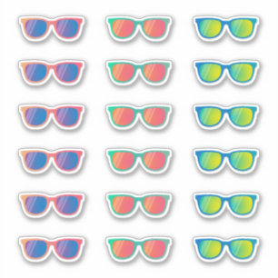 Assorted Colours Mirror Sunglasses Stickers