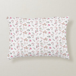 Assorted Delicate Flowers in Pattern Print Accent Pillow