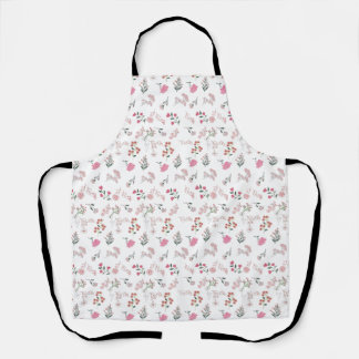 Assorted Delicate Flowers in Pattern Print Apron