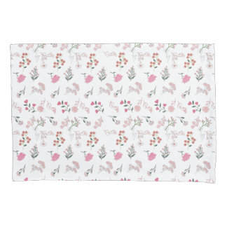 Assorted Delicate Flowers in Pattern Print Pillowcase