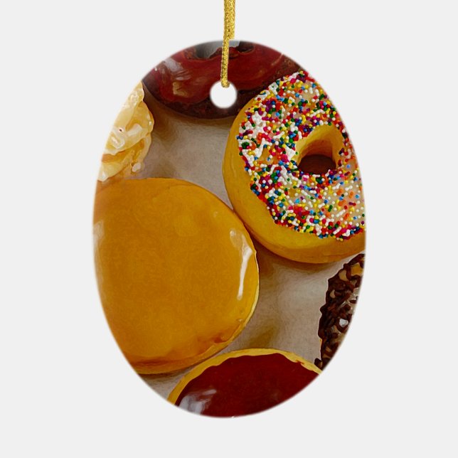 Assorted donuts ceramic ornament (Front)