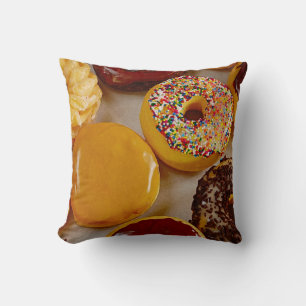 Assorted donuts throw pillow