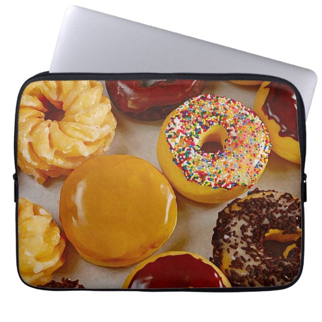 Assorted doughnuts laptop sleeve (Front)