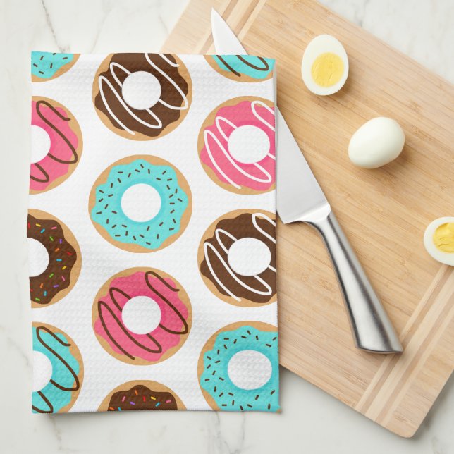 Assorted Doughnuts Pattern Kitchen Towel (Quarter Fold)