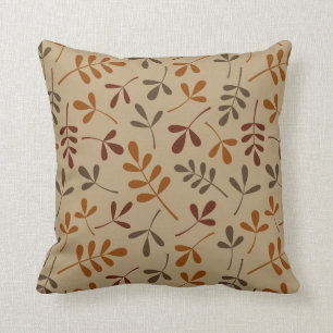 Assorted Fall Leaves Pattern Throw Pillow