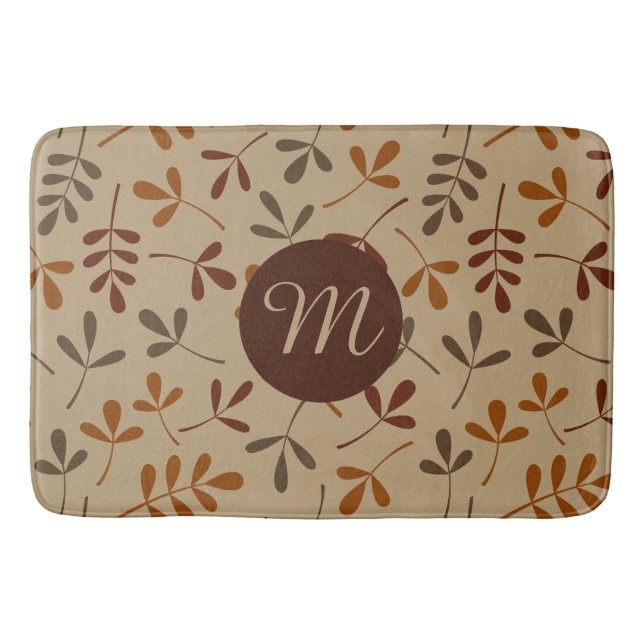 Assorted Fall Leaves Ptn (Personalized) Bath Mat (Front)
