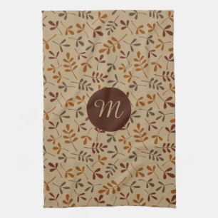 Assorted Fall Leaves Rpt Ptn (Personalized) Kitchen Towel