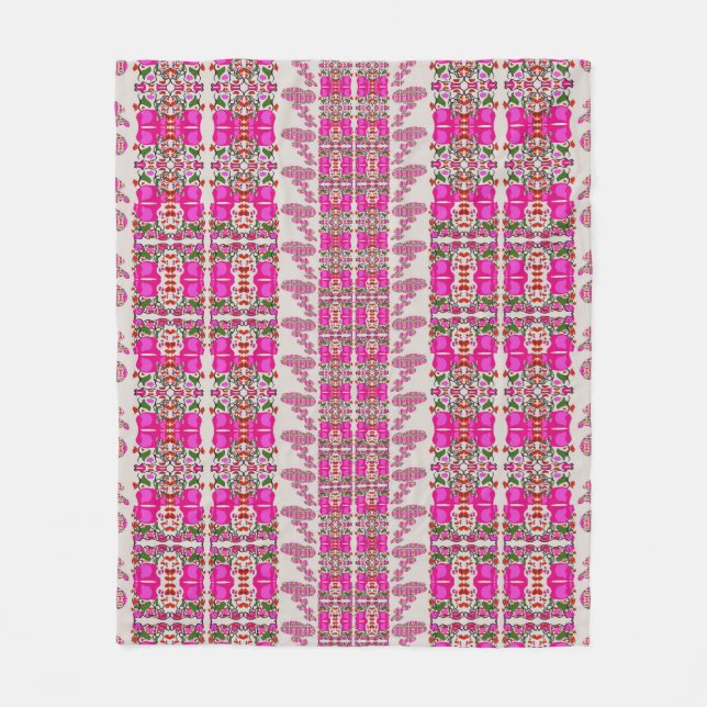 Assorted Floral Roses Fleece Blanket (Front)