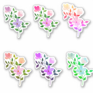Assorted Flowers Sticker Set