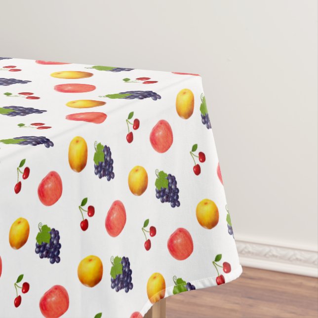 Assorted Fresh Fruits on White Tablecloth (In Situ)