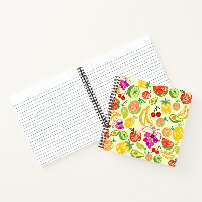 Assorted Fruit Doodle Pattern Notebook (Inside)