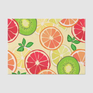 Assorted Fruit Slices Platter Pattern Decoupage Tissue Paper