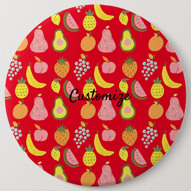 Assorted Fruits Collection Thunder_Cove 6 Inch Round Button (Front)