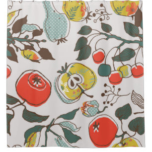 Assorted fruits, colourful seamless pattern.