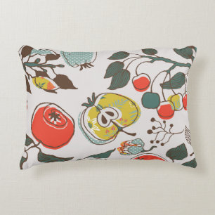 Assorted fruits, colourful seamless pattern. accent pillow